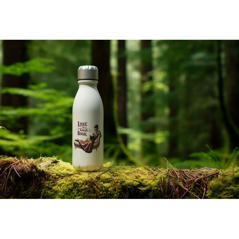 MAXIKIWI - Einwandige Wasserflasche mit Schraubverschluss, nicht isoliert, leichtes Aluminium,