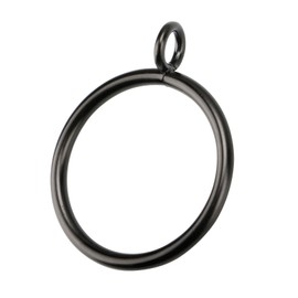 SKAGIT 46 PCS Drapery Rings with Eyelets for 0.8~1.0-inch Curtain Rod, Black Curtain Rings for Drapery Rod (M)