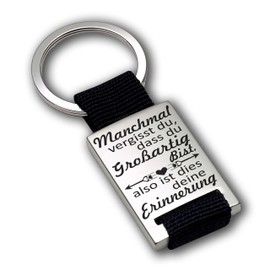 Lieblingsmensch Keyring with Engraving | Somemal vergisst du dass du Großartig bist | Optional with Back Engraving | High-Quality Laser Engraving | Made in Germany, Textile band