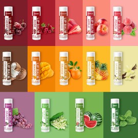 Yopela Pack De 42 Bálsamos Labiales Naturales A Granel Con Vitamina E Y Aceite De Coco: Hidratan, Suavizan Y Reparan Los Labios Secos Y Agrietados. Ideal Como Regalo De San Valentín. 14 Sabores. Sin O