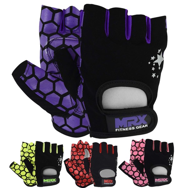 MRX Adjustable Weight Lifting Gloves Fingerless Gloves for Women, Reinforced