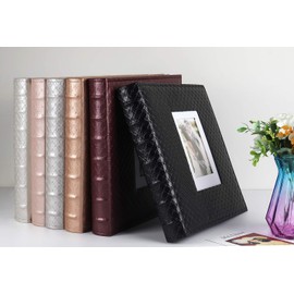 RECUTMS Photo Album 4x6 Holds 600 Photos Button Grain Larger Capacity Leather Cover Black Inner Page Baby Family Book Wedding Anniversary Pictures Birthday Photo Albums (White)