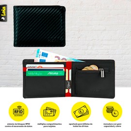 SKPAT - Wallet Boys Teenagers - Wallet Boys Teenagers with Youth Style - Wallet Men Wallet Boys Teenagers RFID Protection, Black (204104), Sports