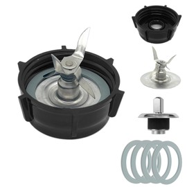 for Oster Blender Replacement Parts Blender Ice Crusher Blade with Jar Base Cap Coupling Stud Slinger Pin and 4 Rubber O Ring Sealing Ring Gasket Black