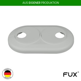 Double Heating Pipe Rosette, Pipe Spacing Variable, Colours and Sizes, Pipe Cover, Cover, Radiator Rosettes, Heating Pipe Covers (16 mm, Light Grey RAL 7035)