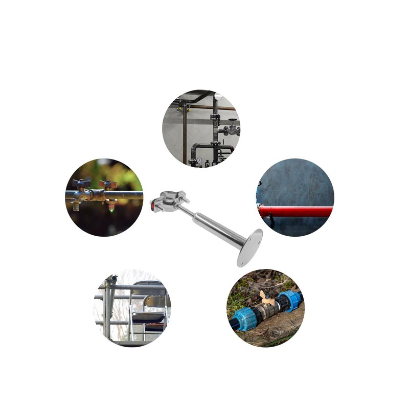 TTZEZE Pipe Supports, Stainless Steel Adjustable Pipe Bracket, Wall &