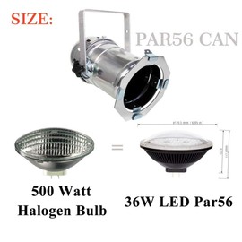 KAPATA Dimmable 36W LED PAR56 120° WFL Cool White 6000K, Super Bright 4200lm 500W Replacement 120V GX16D Socket, Pack of 1