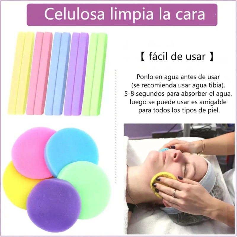 5 Paquetes Esponja Facial Comprimida 12 Piezas Por Paqueteesponjas Para