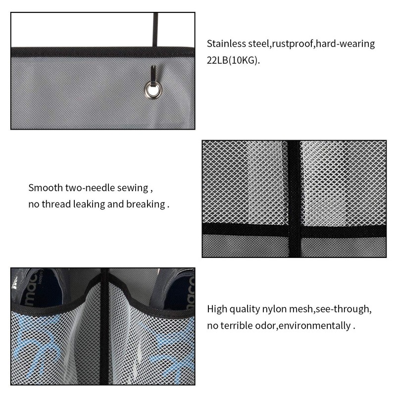 KEEPJOY Over The Door Shoe Organizer 2 Pack,Mesh Pockets Hanging