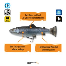 4D スプリットフィンパルステール トラウトスロー シンキングルアー