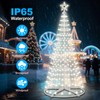 AMIPEPE 6ft Solar Christmas Tree Lights Outdoor, 250 LEDs Remote