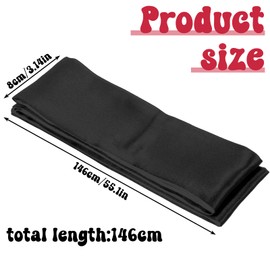 Wanmu 2Pcs Satin Sleep Mask, Adjustable Travel Nap Night Eye Cover Blindfold, Comfortable Soft Sleeping Mask Shade for Adult, Couples, Meditation, Valentine's Day Gift (146cm/57.5in, Black)