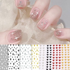 10 Nail Parts, Nail Seal, Nail Seal, Star Nail Sticker, Nail Sticker, Nail Sticker, Glitter Star, Heart, Nail Decoration, Nail Art Design, 3D Dimensional, Elegant, Nail Decoration, Nail Decoration,
