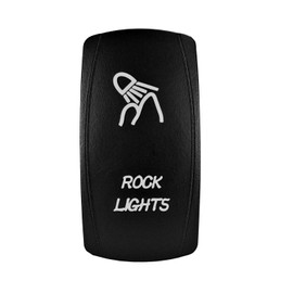 STV Motorsports 5 Pin Laser LED Light ROCK LIGHTS Toggle Rocker Switch 20A 12V On-Off SPST Waterproof (White)