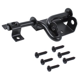 Door Latch, Stainless Steel, Robust Sliding Latch, Lockable for Cabinet Doors, Barn Doors, Sliding Doors, Garden Gates or Garage Doors (Black)