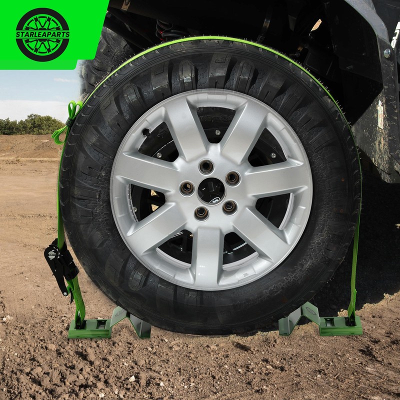 Heavy Duty Wheel Chock Tie Down Straps Set (4PK) -
