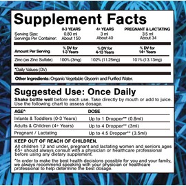 USDA Organic Ionic Zinc Droppers for Kids & Adults | Liquid Zinc Mineral Formula | 98% Absorption, Sugar-Free, Vegan, Non-GMO | 4 Fl Oz