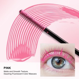 DAGEDA Pink Colored Mascara, Smudge-proof and Long Lasting, Charming and Voluminous for Eyelashes, Buildable Lash Extensions With Bristleless Brush