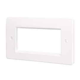 Computer Spares 4 Module Double Gang Face Plate for Euro AV Modules Wall Outlet (Rounded)