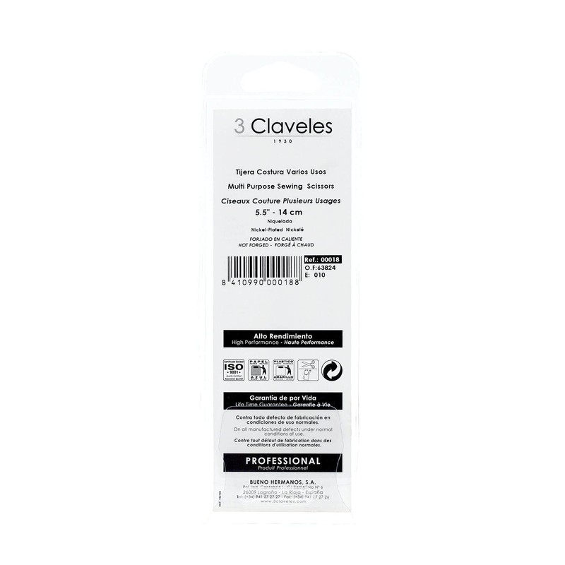3 claveles 18 – Sewing Scissors 5.5 "