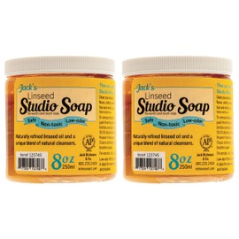 Jack Richeson - Jack’s Studio Soap, Non-Toxic, Low Odor Brush Cleaner 8 oz, 2- Pack