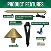 GKOLED Solid Brass Landscape Path Lights (5" Shade, 20" Tall),