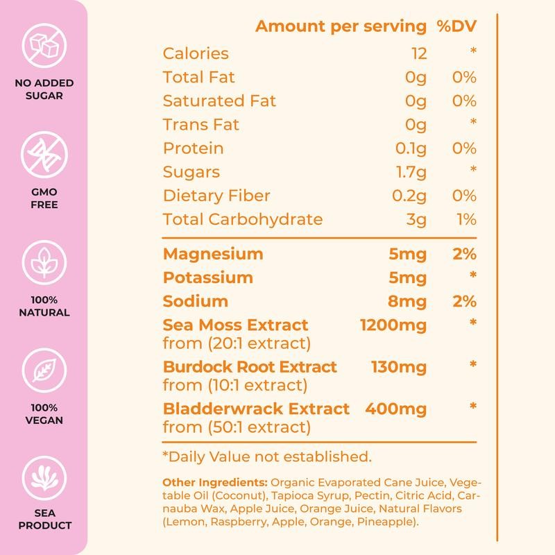 Sea Moss & Elderberry Gummies – 60 Berry-Flavored Multivitamin Gummies
