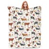 Cow Blanket Cattle Floral Decor Throw Blanket Super Warm Soft