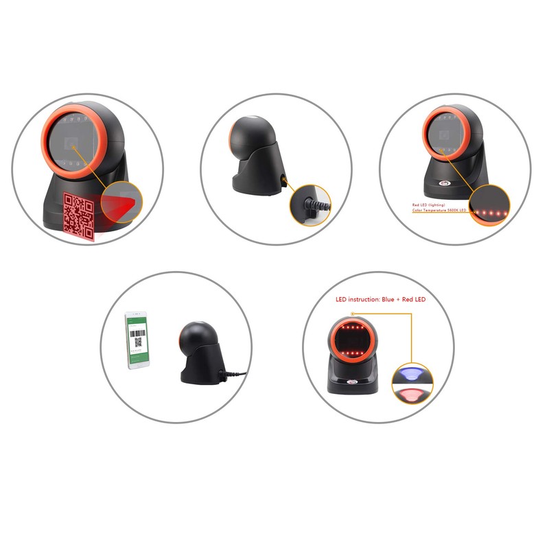 KALEA-INFORMATIQUE Omnidirectional Barcode Scanner For Shops, Supermarkets, Warehouses 1D (EAN,
