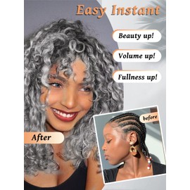 Gowit Gogo Curl Crochet Hair 8 Inch 6 Packs Short Curly Water Wave Crochet Hair for Black Women Beach Curl Ocean Wave Crochet Hair Deep Twist Synthetic Braiding Hair(8 inch,Tgrey)