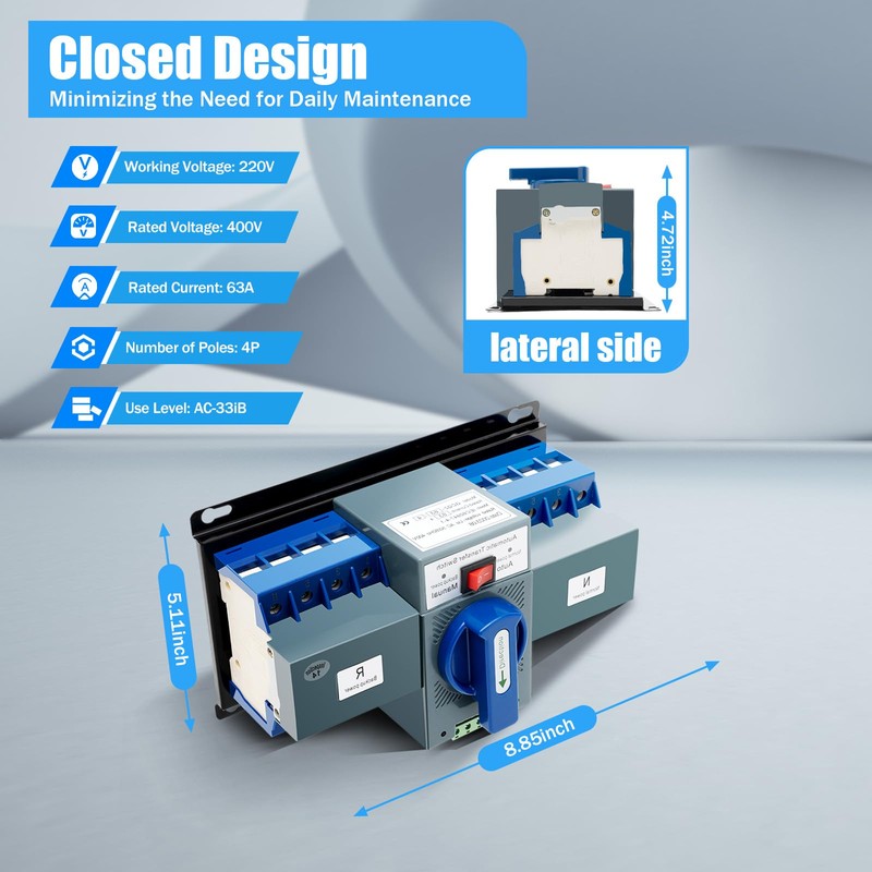 110V Dual Power Automatic Transfer Switch Dual Power Generator Changeover