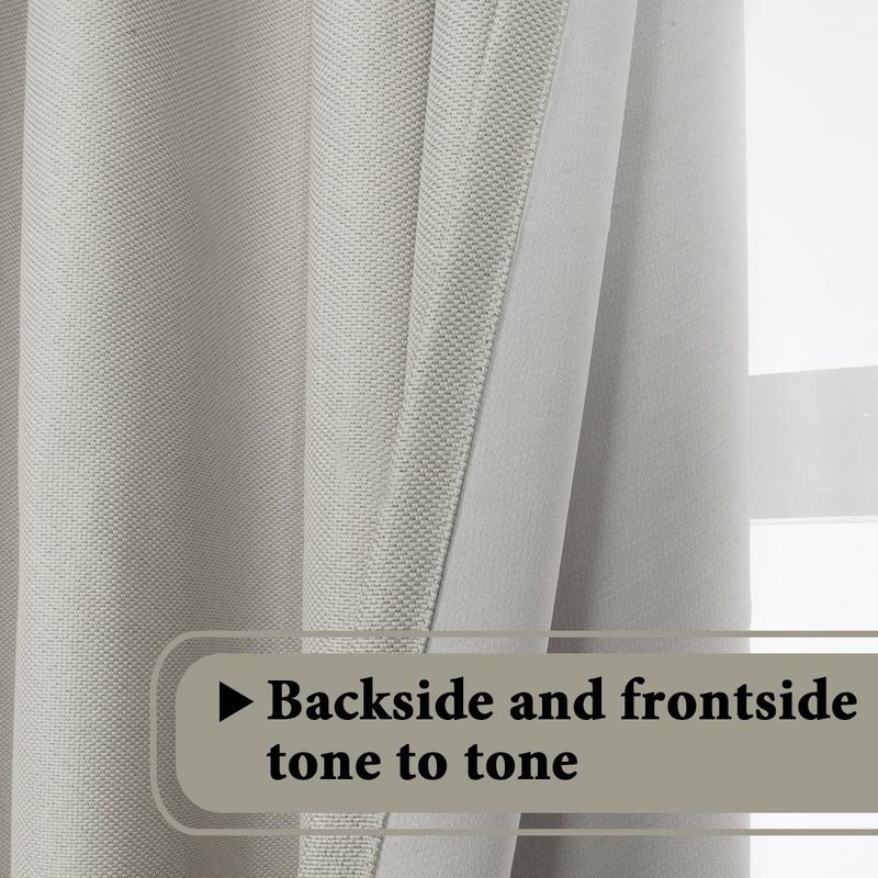 H.VERSAILTEX Linen Blackout Curtain 54 Inches Long for Bedroom/Living Room