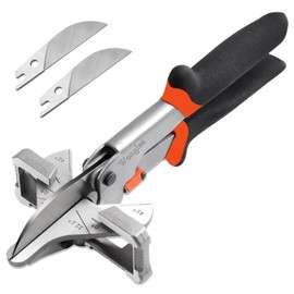 Wonglea Long Handle Multi Angle Miter Shears,Large Quarter Round Cutting Tool,Shoe Molding Cutter for 22.5 degree Wood Crafting,Multifunctional Trunking Shears with 2 Replacement blades