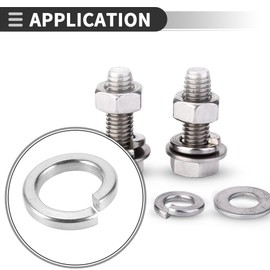Motoforti 10pcs Universal Spring Lock Washers for M12 Screws, 12.5mm ID, 15.9mm OD, 3.5mm Thick, Durable Stainless Steel, Silver Tone