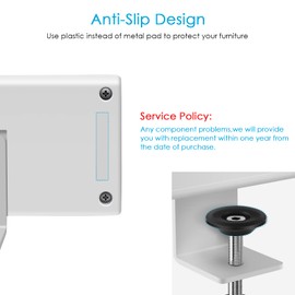 CCCEI Desk Power Strip with 20W USB C Fast Charge Port, Black 800J Surge Protector Clamp Desktop Outlet, Table Edge Mount Socket 10FT and Fit 1.6 inch Tabletop Edge Thick.