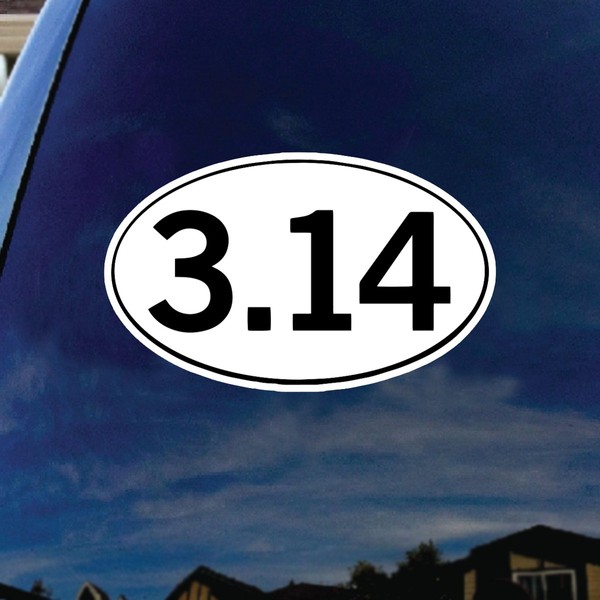 SoCoolDesign Pi Symbol Oval Car Window Vinyl Decal Sticker 4"
