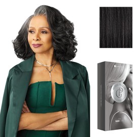 Sensationnel Platinum Glow 13X6 Wigs - Josephine Lacefrontal Glueless human hair blend Preplucked Hairline (SLATEGRAY)