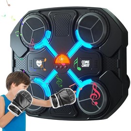 2025 Easter gift Kids' Music Boxing Machine with Boxing Gloves, Light, 3-Speed Music Workout, Wall Mounted, Indoor & Gym Use, No-Punch Boxing Target
