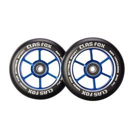 1 par de ruedas de patinete acrobático de 100 mm Pro con rodamientos ABEC-9, núcleo metálico CNC Graviti (2 piezas) (Negro PU con núcleo azul)