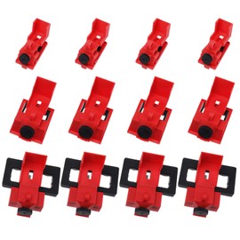 RealPlus Circuit Breaker Lockout Device, 12 Pack 120/277V & 480/600V Clamp-on Single Pole Breaker Lock Out Device (Medium, Large, Extra Large)
