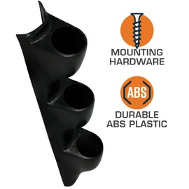 GlowShift Universal Black Triple Pillar Gauge Pod - Fits Any Make/Model - ABS Plastic - Mounts (3) 2-3/8" (60mm) Gauges to Vehicle's A-Pillar