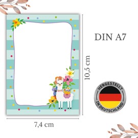 JuNa-Experten 12 Mini Notepads Llama Notepad Party Bag Guest Gift for Birthday Children's Birthday Girl Christening