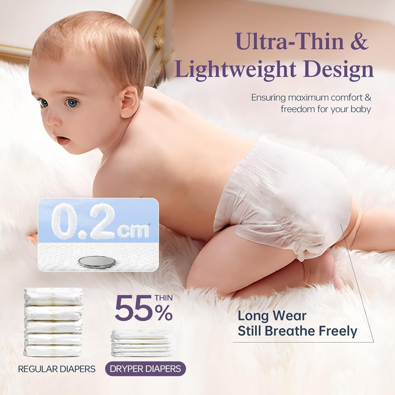 Baby Diaper,DRYPER Disposable Diaper Newborn Nappies Size 6 (16+kg), 3D