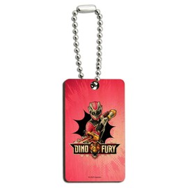 GRAPHICS & MORE Power Rangers Dino Fury Pink Ranger Wood Wooden Rectangle Keychain Key Ring