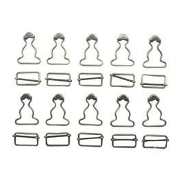 2 inch Inside Bottom Size Bronze Suspender Buckle with Rectangle Buckle Sliding Bar Pack of 10 Sets (Bronze) Q2055