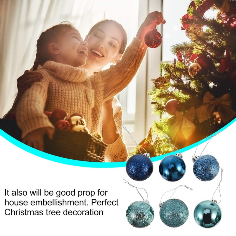 VORCOOL Ornaments, Balls, Christmas Tree Decoration, Blue + Green, Scandinavian