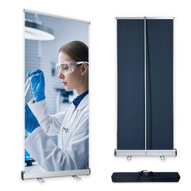 JUST 4 SIGNS Retractable Banner Stand Roll Up Banner Stand 33.5"x80" Advertising Display Stand with Padded Canvas Bag for Trade Shows Retail Display (Stand Only)