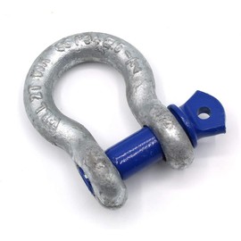 Shackle Curved HA2 Steel High-Strength Galvanised with Eye Screw/Screw Bolt 1 t - 2 t - 3.25 t - 4.75 t - 6.5 t - 8.5 t CE (Choice of Size) Cargo Turner/Slackline Hardware Unit (4.75 Tonnes)