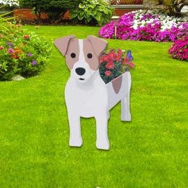 strolfay Jack Russell Dog Planter Plant Pots,Cute Dog Flower Planter,Gifts for Pet Lovers,Unique Animal Plant Pots,Office,Indoor Outdoor Garden Decor(9.45 * 6.97 * 12.2in)