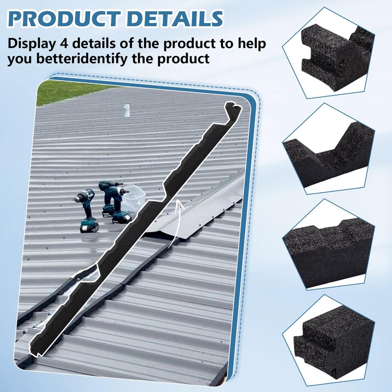 20Pcs 12 Inch Outside R Panel Foam Closure Strips -12"